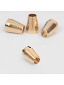 Наконечник для шнура, d = 5 мм, 4 шт, цвет золотой