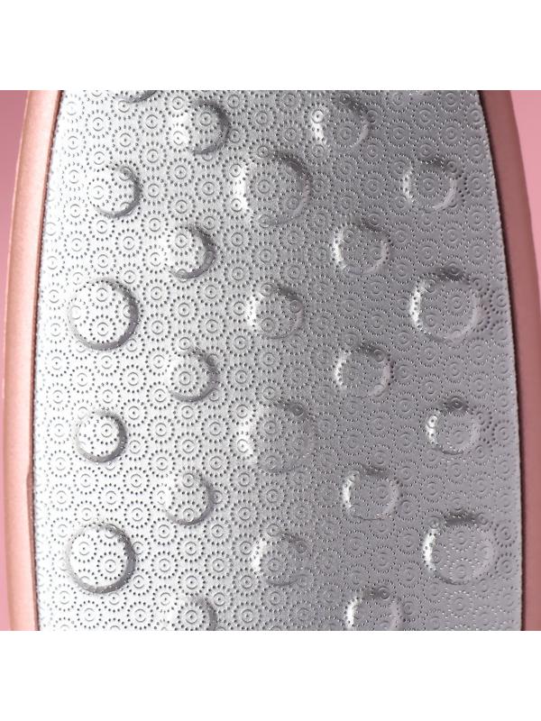 Тёрка для ног, лазерная, двусторонняя, с подставкой, 16,5 см, цвет розовое золото