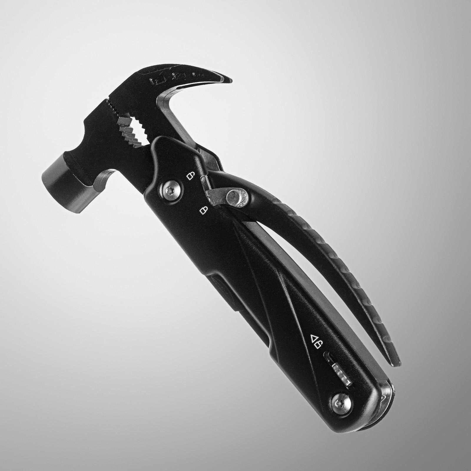 Мультитул с плоскогубцами и молотком, черные