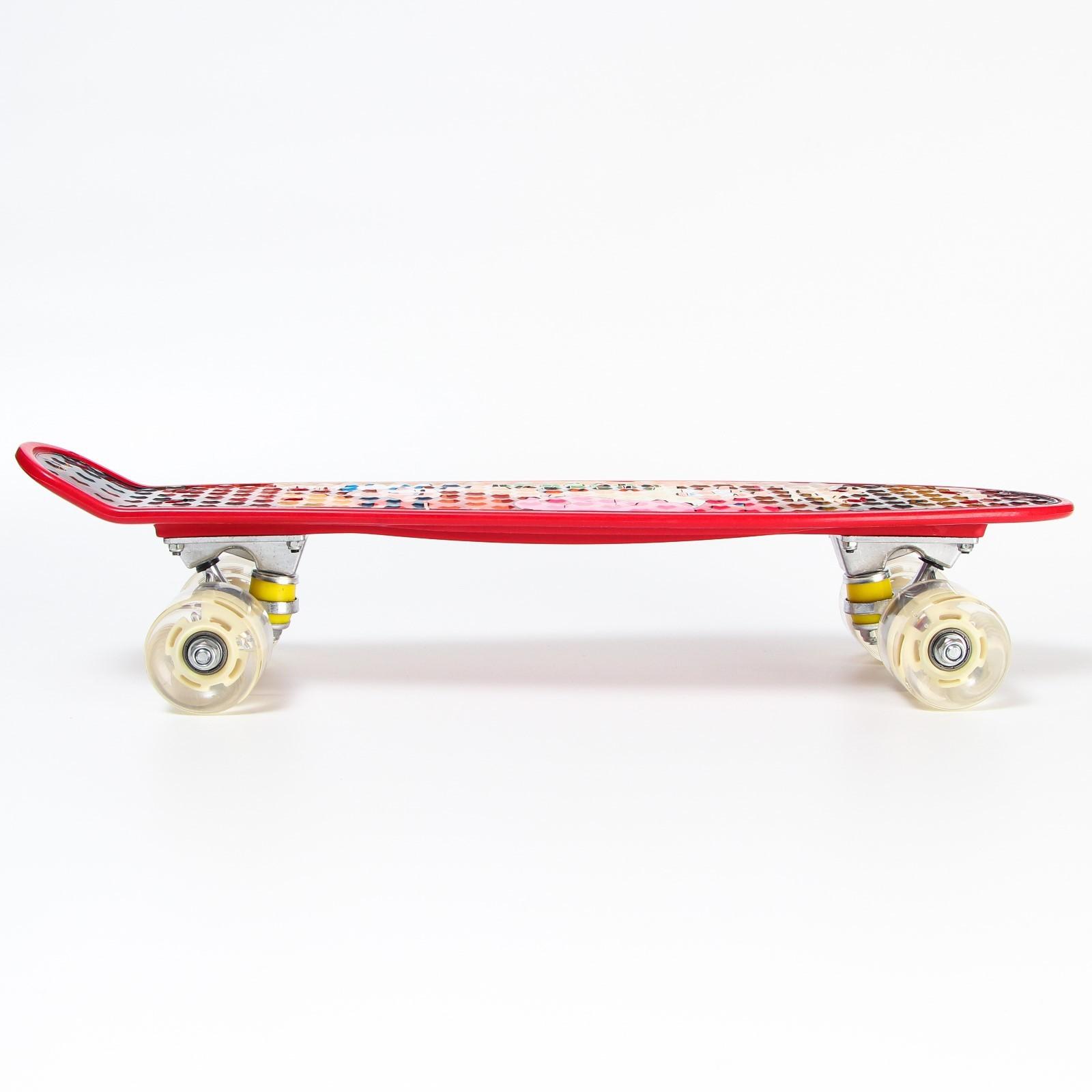 Пенниборд Gravity Falls 56 х 16 см, колёса световые PU 60х45 мм, ABEC 7, цвет бордовый