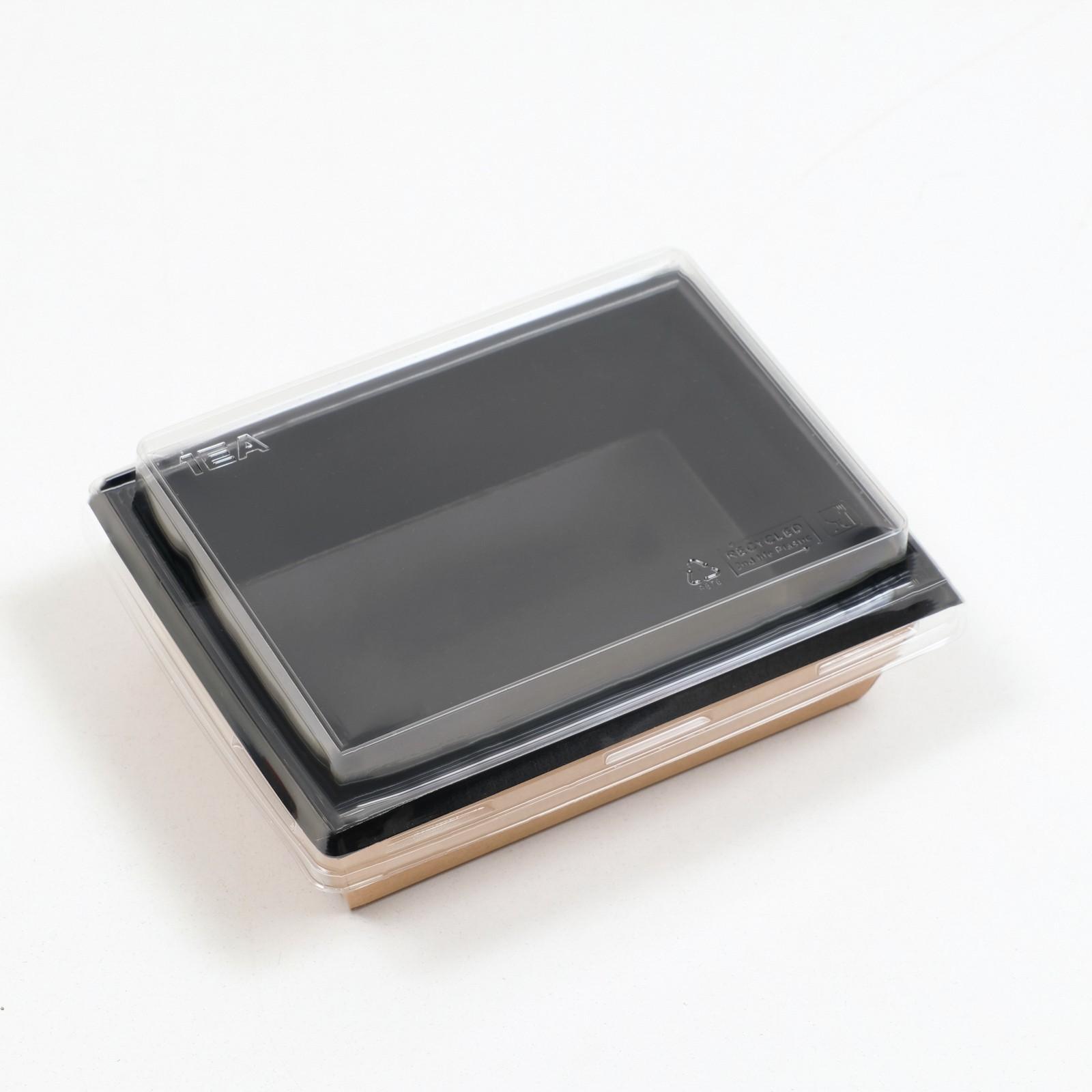 Салатник с купольной крышкой, черный, 16 х 12 х 6,5 см, 0,5 л