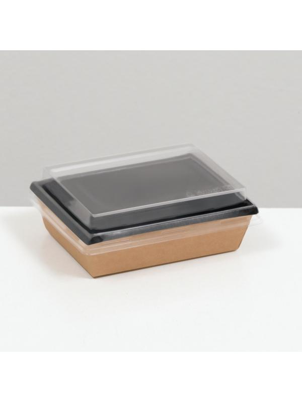 Салатник с купольной крышкой, черный, 16 х 12 х 6,5 см, 0,5 л