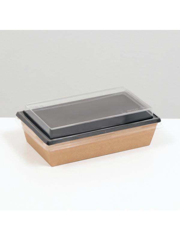 Салатник с купольной крышкой, черный, 20 х 12 х 5 см, 0,8 л