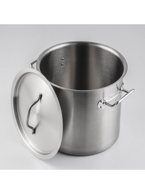 Кастрюля из нержавеющей стали Hanna Knövell HoReCa, 12 л, толщина 0,8 мм, 201 сталь, металлическая крышка