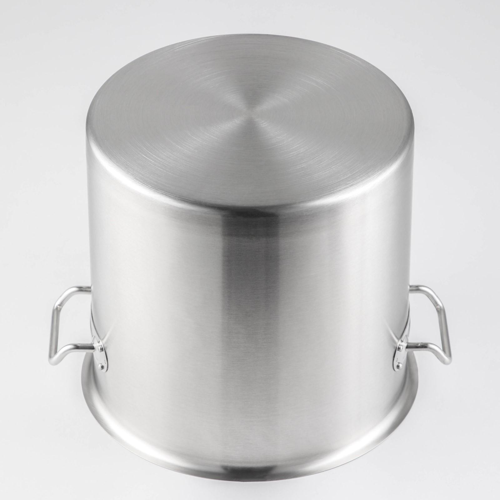 Кастрюля из нержавеющей стали Hanna Knövell HoReCa, 17 л, толщина 0,8 мм, 201 сталь, металлическая крышка