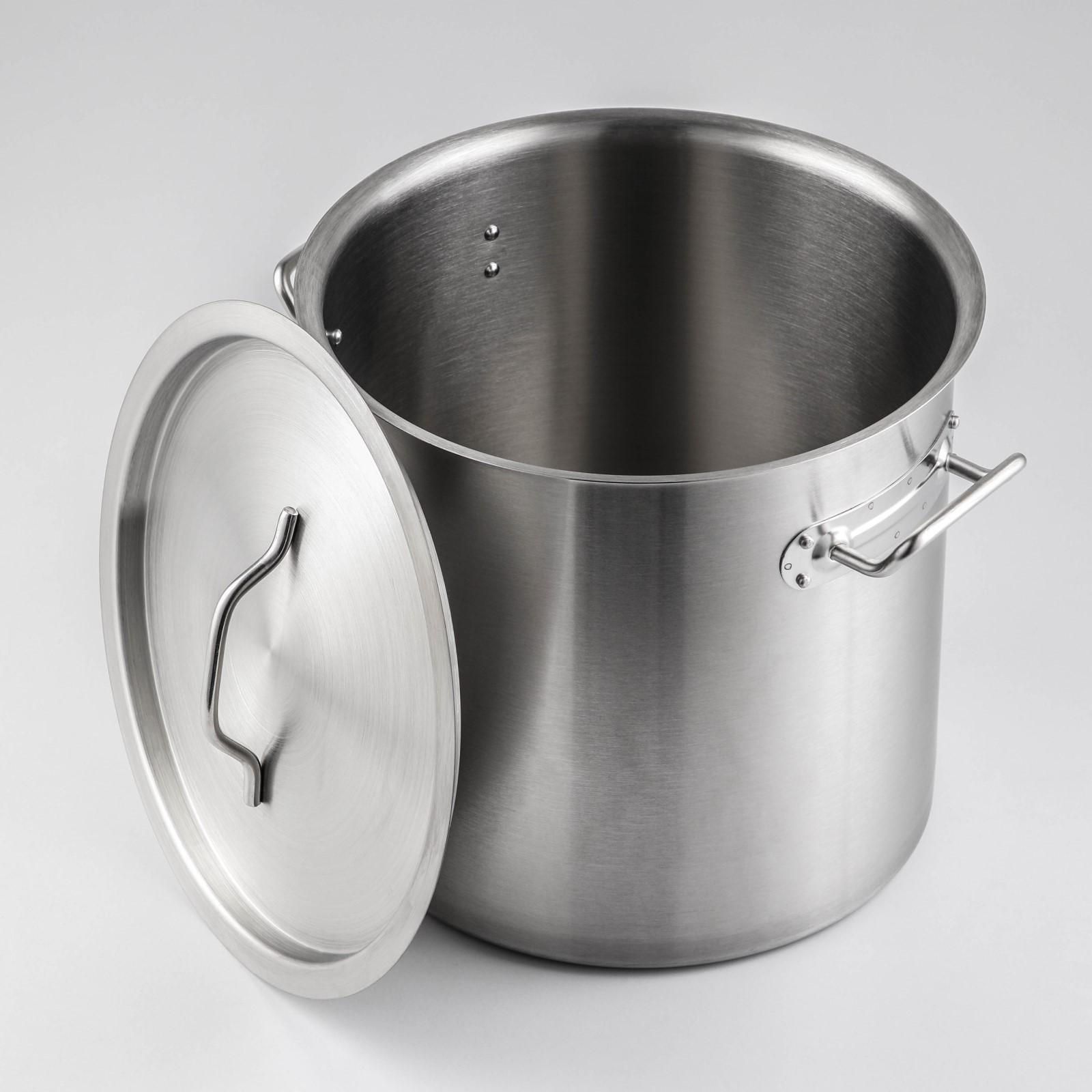 Кастрюля из нержавеющей стали Hanna Knövell HoReCa, 17 л, толщина 0,8 мм, 201 сталь, металлическая крышка