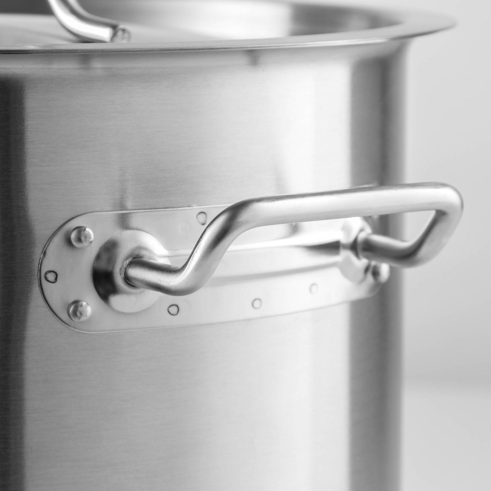 Кастрюля из нержавеющей стали Hanna Knövell HoReCa, 17 л, толщина 0,8 мм, 201 сталь, металлическая крышка