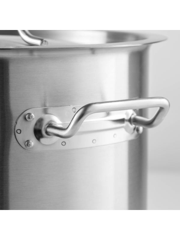 Кастрюля из нержавеющей стали Hanna Knövell HoReCa, 17 л, толщина 0,8 мм, 201 сталь, металлическая крышка
