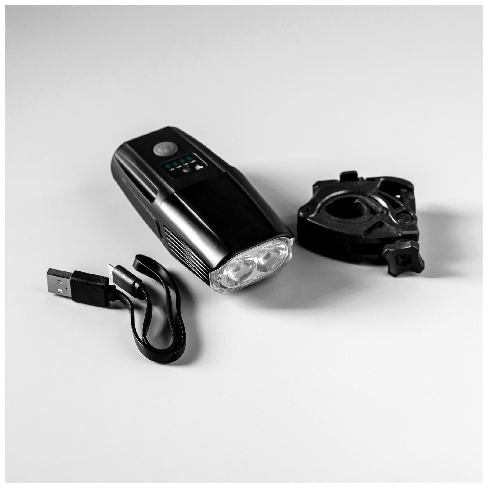 Фонарь велосипедный передний, 2 светодиода, 5 режимов