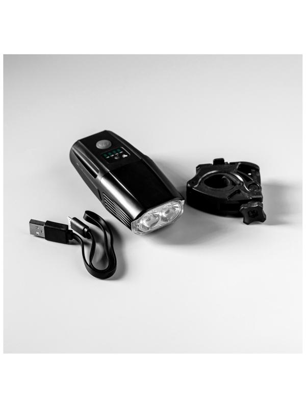 Фонарь велосипедный передний, 2 светодиода, 5 режимов