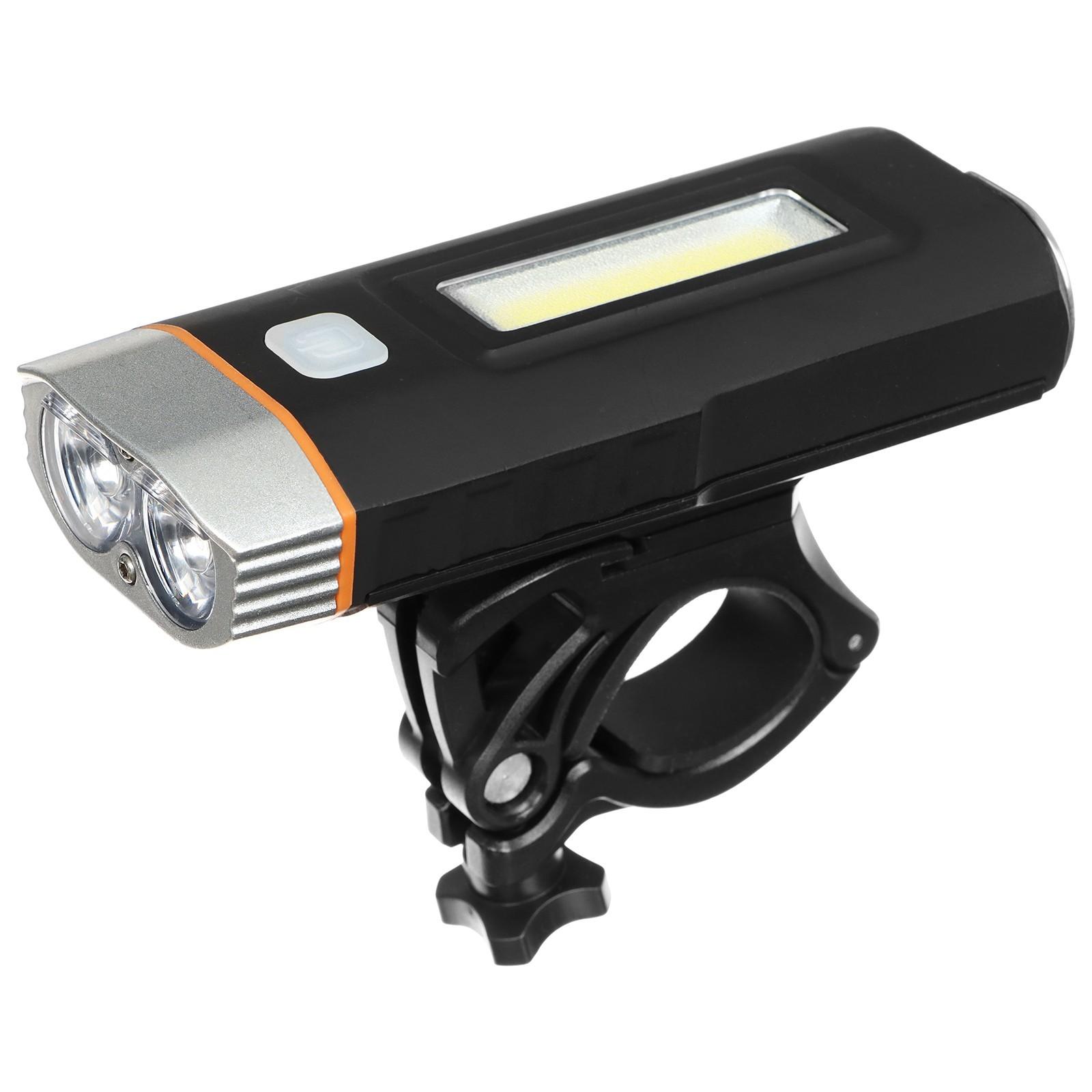 Фонарь велосипедный передний, 2 светодиода, 3 режима