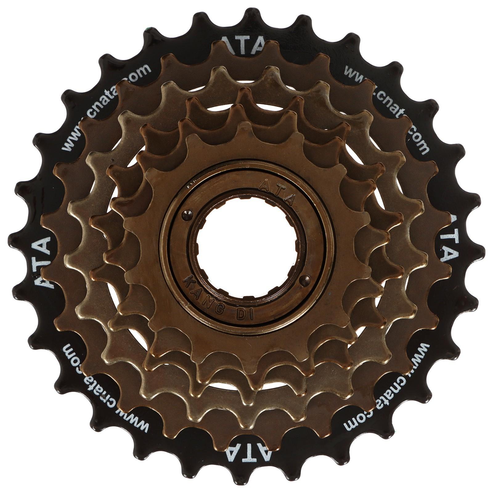 Трещотка ATA, 6 скоростей, 14-28T, цвет чёрно-коричневый