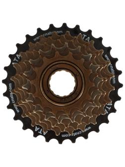 Рещотка ATA, 7 скоростей, 14-28T, цвет чёрно-коричневый