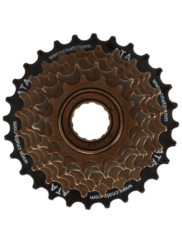 Рещотка ATA, 7 скоростей, 14-28T, цвет чёрно-коричневый