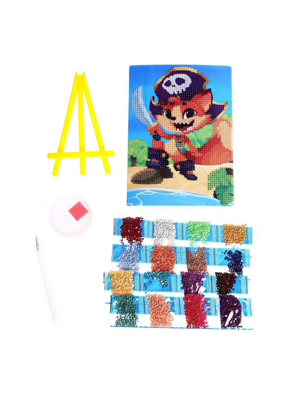 Алмазная мозаика с частичным заполнением «Лис-пират» 15х21см