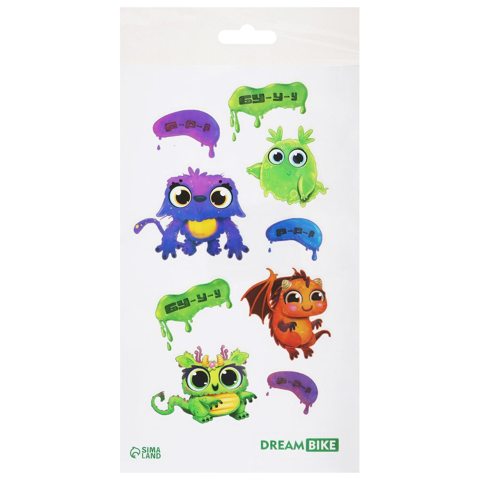Наклейки светящиеся на велосипед «Монстрики», Dream Bike