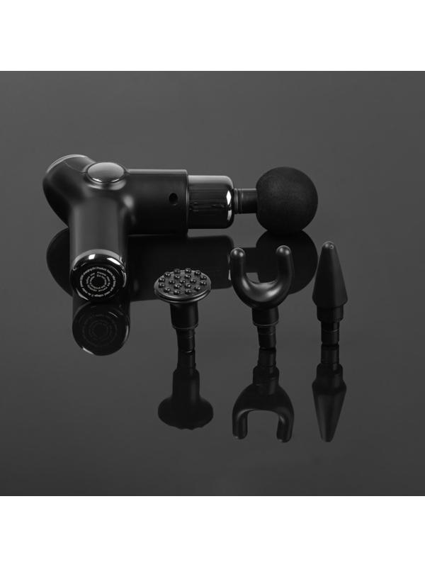 Массажёр для тела Windigo LEM-02, перкуссионный, 4 насадки, 6 режимов, 1800-3200 об/мин