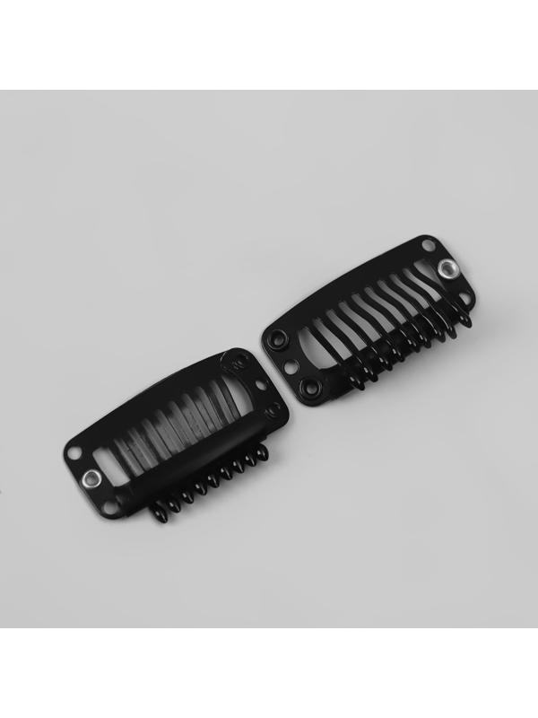 Набор зажимов для наращивания волос, 3,2 см, 4 шт, цвет чёрный