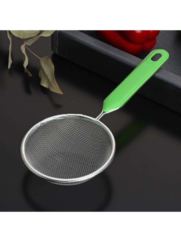 Сито с ручкой Доляна «Хозяюшка», d=10 см, цвет зелёный