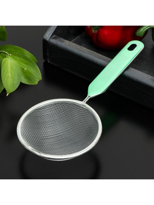 Сито с ручкой Доляна «Хозяюшка», d=10 см, цвет зелёный