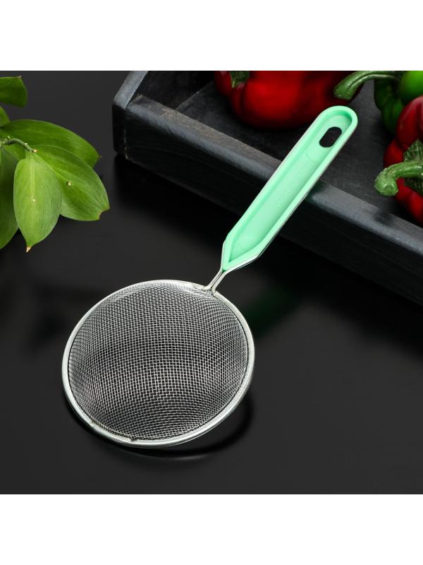 Сито с ручкой Доляна «Хозяюшка», d=10 см, цвет зелёный