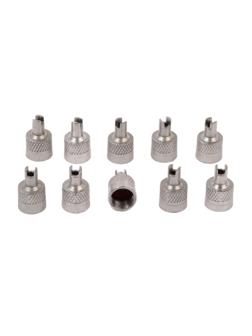 Колпачок на вентиль TORSO, с ключом, хром, набор 10 шт