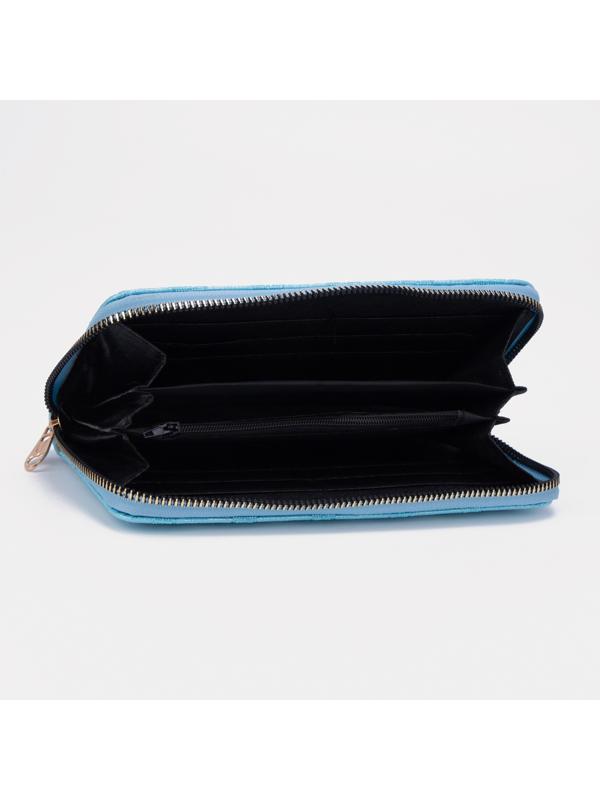 Кошелёк на молнии, цвет голубой