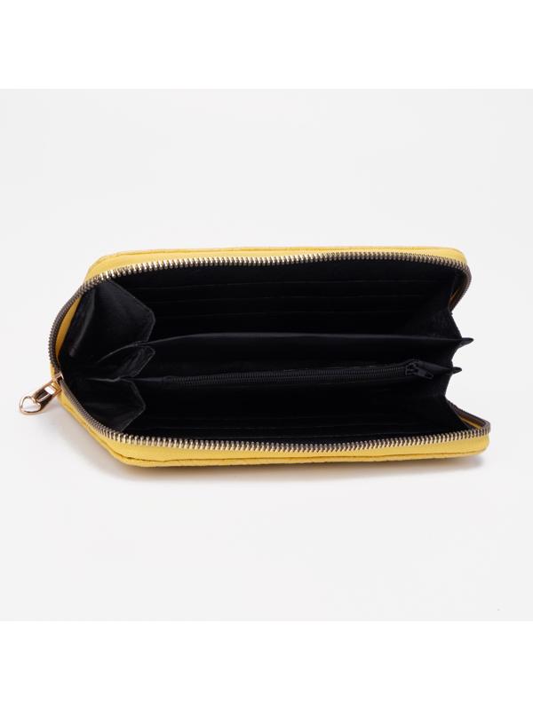 Кошелёк на молнии, цвет жёлтый