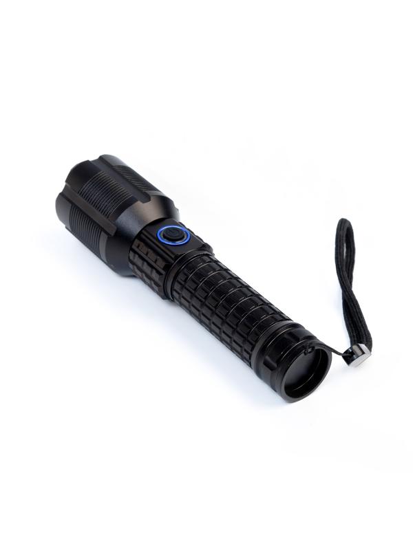 Фонарь ручной 1500 лм, 3000 мАч, P50, 3 режима, индикатор заряда, сенсор, zoom, type-с