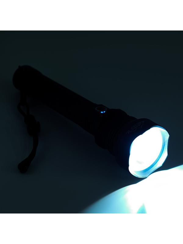 Фонарь ручной аккумуляторный 6000 мАч, 1500 лм, 500 м, XHP70, 3 режима,micro USB, zoom, 24.8 x 6 x 3