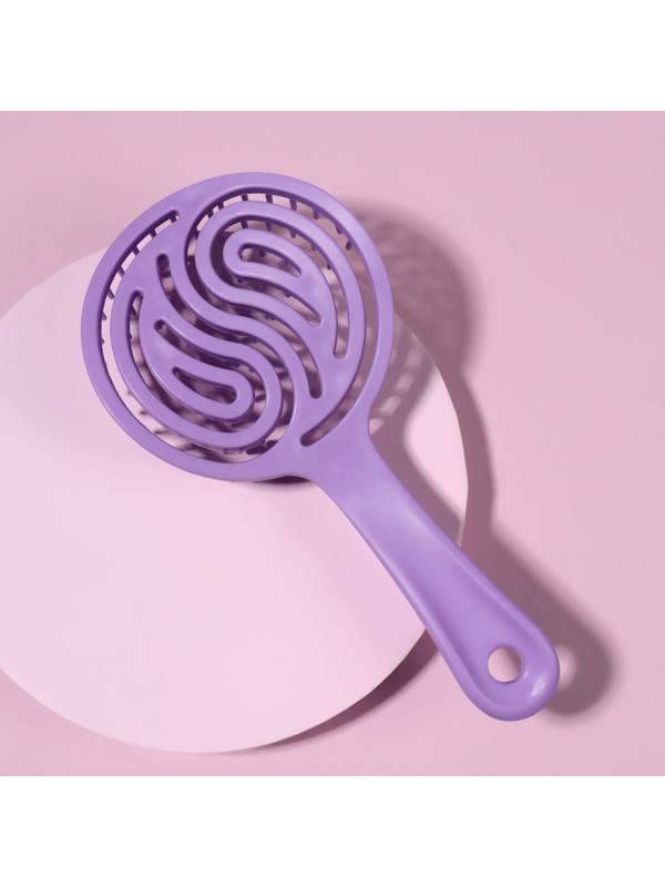 Расчёска массажная, для сушки волос, прорезиненная ручка, 9,2 × 10 см, цвет МИКС