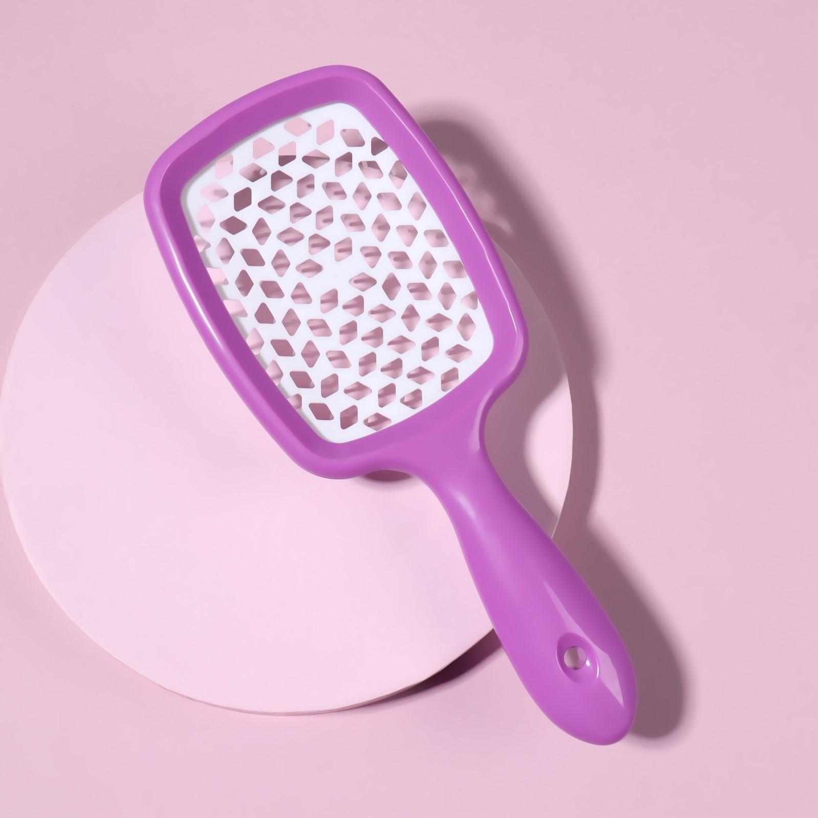 Расчёска массажная, широкая, вентилируемая, 8,3 × 20 см, цвет МИКС