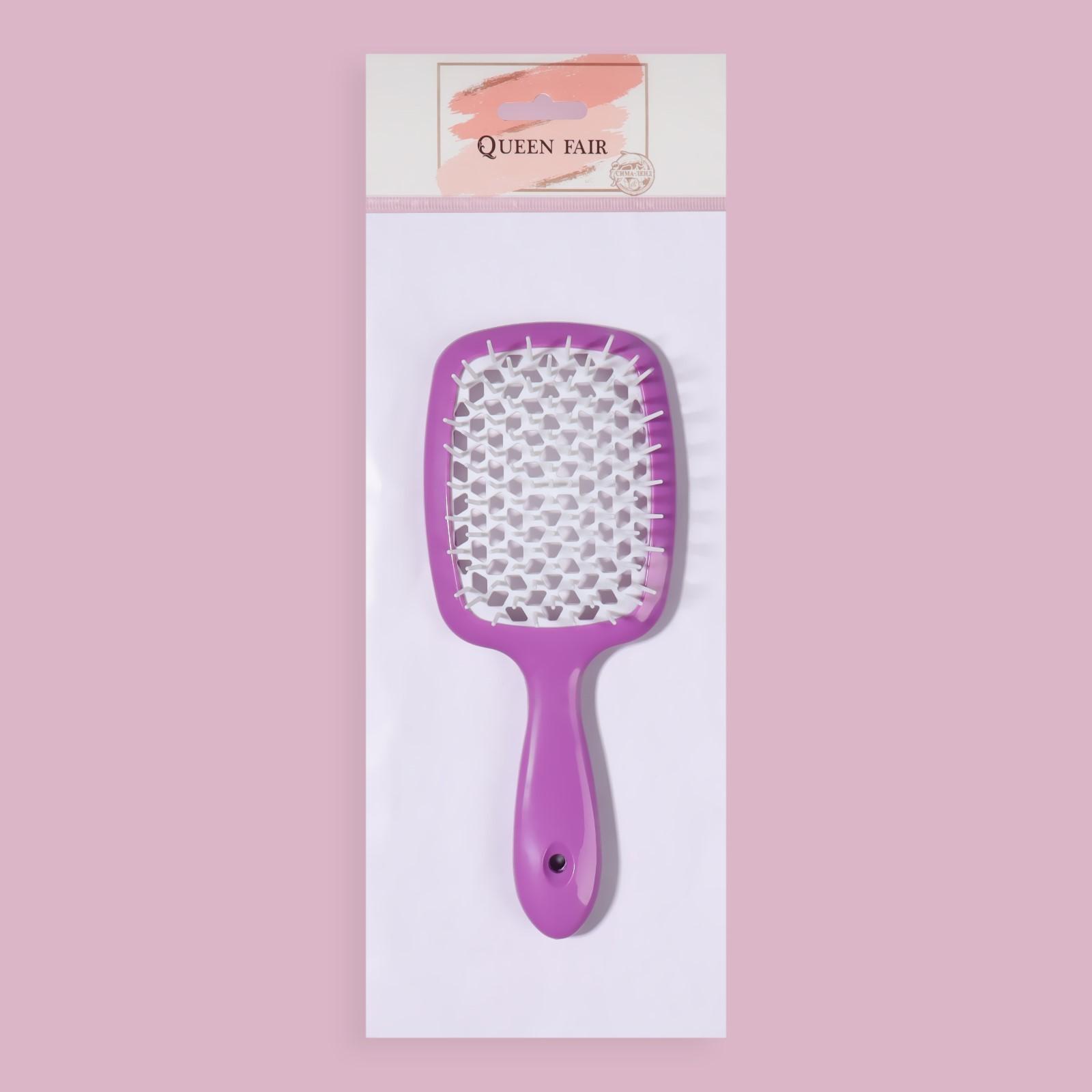 Расчёска массажная, широкая, вентилируемая, 8,3 × 20 см, цвет МИКС