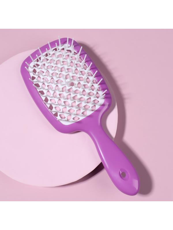 Расчёска массажная, широкая, вентилируемая, 8,3 × 20 см, цвет МИКС