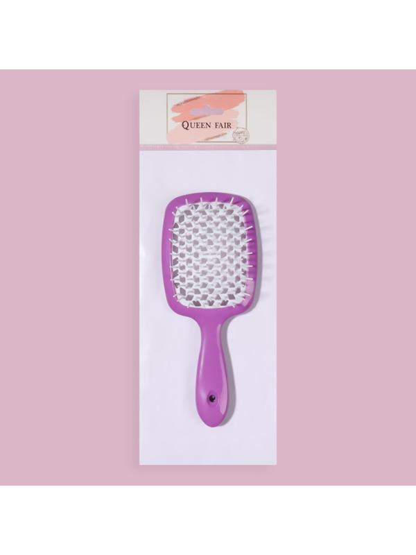 Расчёска массажная, широкая, вентилируемая, 8,3 × 20 см, цвет МИКС