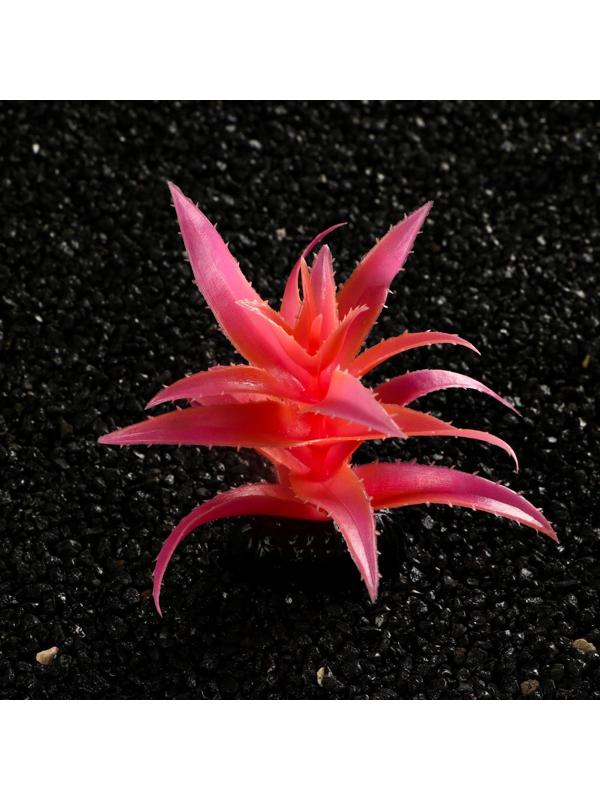 Растение искусственное аквариумное, светящееся, 10 см, красное