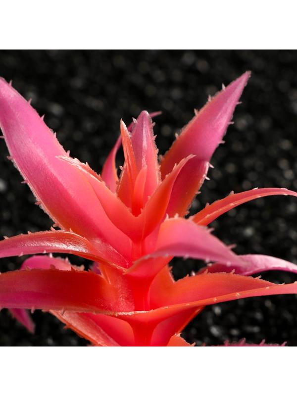 Растение искусственное аквариумное, светящееся, 10 см, красное