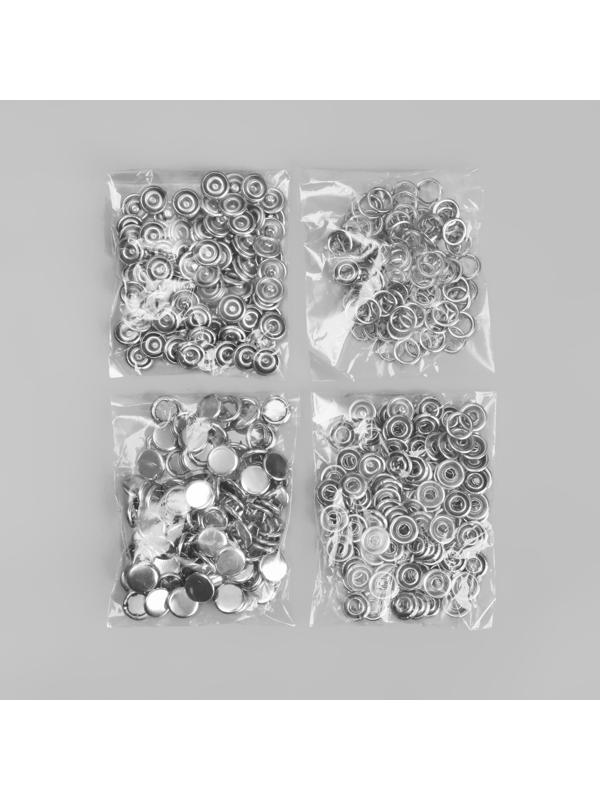 Кнопки рубашечные, закрытые, d = 9,5 мм, цвет серебряный