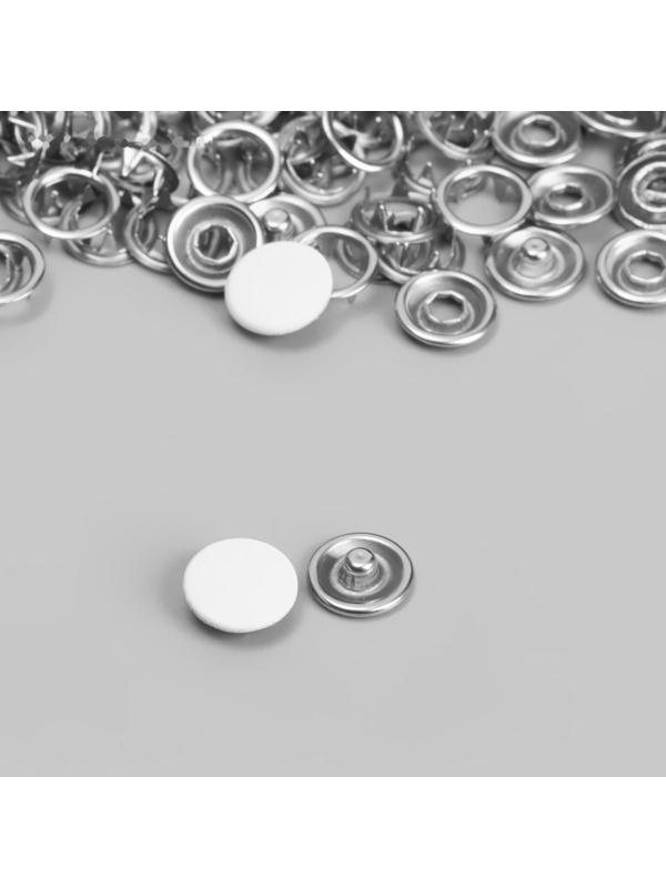 Кнопки рубашечные, закрытые, d = 9,5 мм, цвет белый