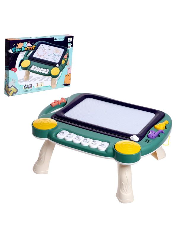 Развивающий столик «Рисуй под музыку», световые и звуковые эффекты, цвет зелёный