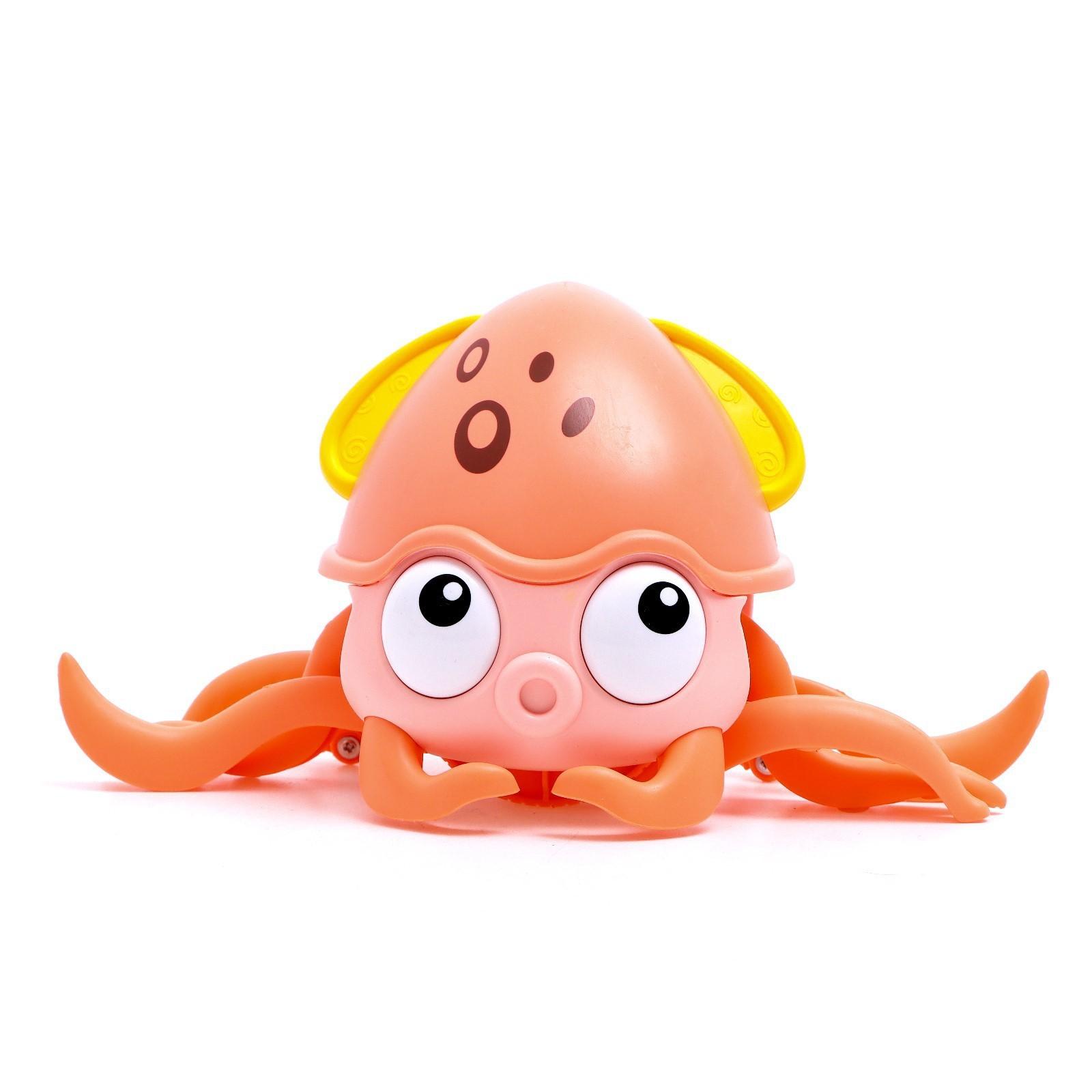 Каталка музыкальная «Осьминог», свет, звук, цвет оранжевый