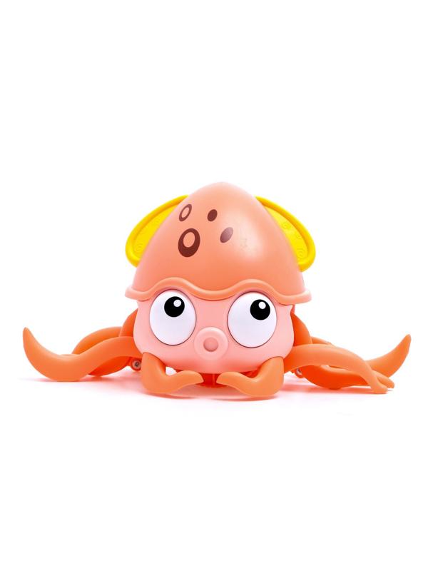 Каталка музыкальная «Осьминог», свет, звук, цвет оранжевый