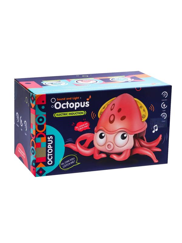 Каталка музыкальная «Осьминог», свет, звук, цвет оранжевый