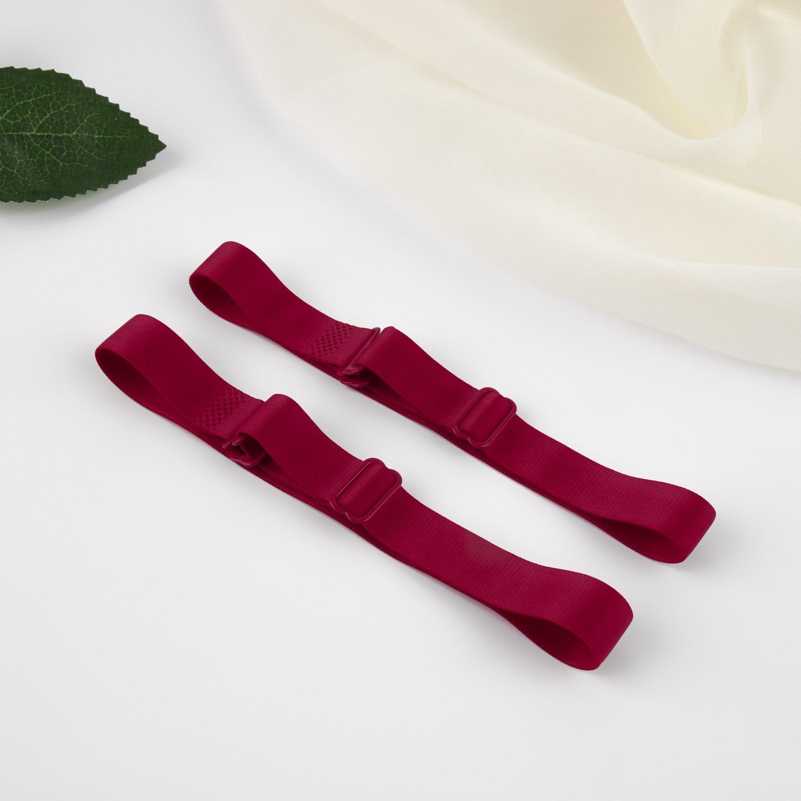 Бретели текстильные, 1,5 см, 37 см, пара, цвет бордовый