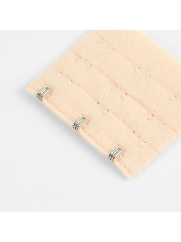 Застёжка-удлинитель для бюстгальтера, 3 ряда 3 крючка, 5 × 5,5 см, цвет бежевый