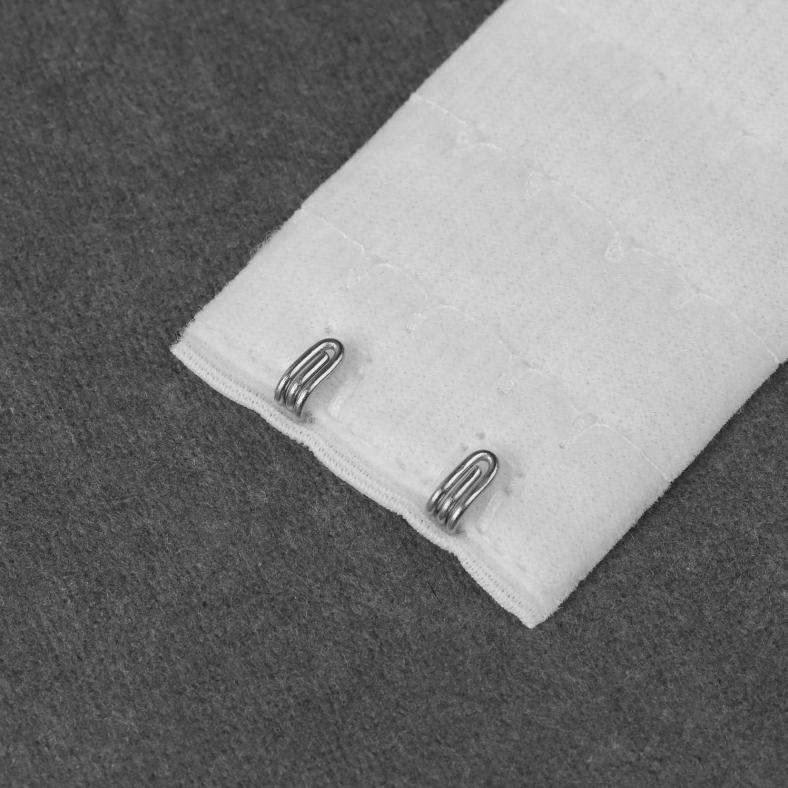 Застёжка-удлинитель для бюстгальтера, 3 ряда 2 крючка, 3,2 × 5 см, цвет белый