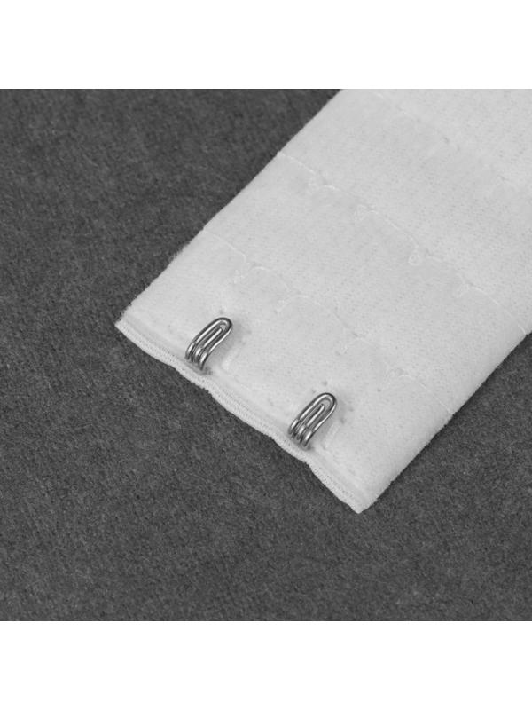 Застёжка-удлинитель для бюстгальтера, 3 ряда 2 крючка, 3,2 × 5 см, цвет белый