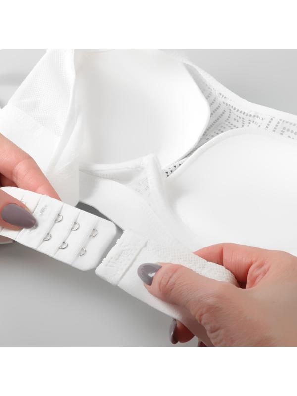 Застёжка-удлинитель для бюстгальтера, 3 ряда 2 крючка, 3,2 × 5 см, цвет белый