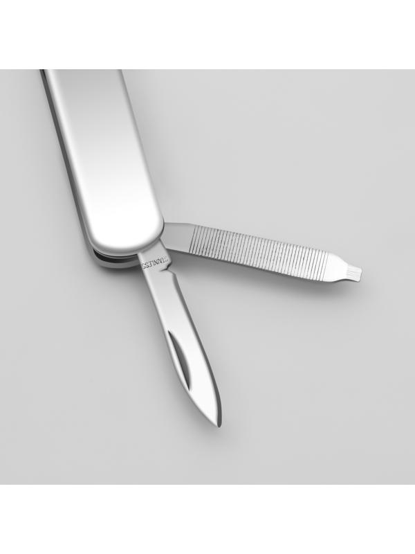 Кусачки-книпсер маникюрные, 4 в 1, многофункциональные, 6 см, цвет серебристый