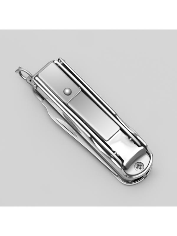 Кусачки-книпсер маникюрные, 4 в 1, многофункциональные, 6 см, цвет серебристый